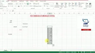 Number Formatting|Ms-Excel 2013 in Hindi|GoDigit