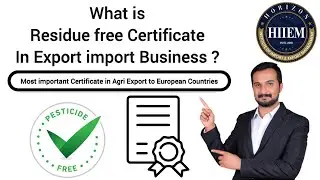 What is Residue free Certificate in Export import Business || Organic Certificate By Sagar Agravat