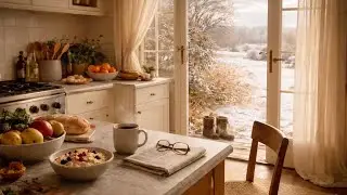 Slow Winter Morning ✨ Cozy Kitchen with Garden View | Relax, Breathe & Start the Day