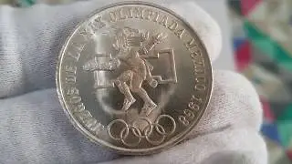 1968 Mexico Silver 25 Pesos Olympic Coin