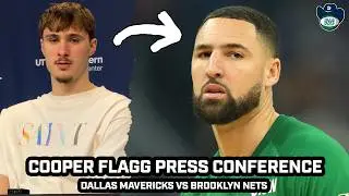 Cooper Flagg on Playing Alongside NBA Legend Klay Thompson, Mavs Win Over Nets
