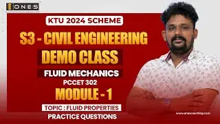 S3 KTU 2024 SCHEME | CE | FLUID MECHANICS | MODULE 1 | FLUID PROPERTIES | PRACTICE QUESTIONS | DEMO