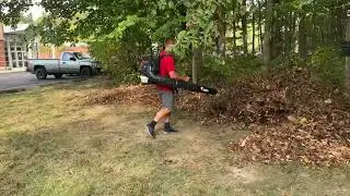 REDMAX EBZ9000 IN HEAVY LEAVES