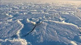 Extended drone footage of Accumulating Arctic sea-ice off North Atlantic [coast of Newfoundland]