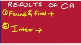 CA Results Date | CA Foundation | CA Inter |CA Final.