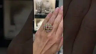 Multi Stones Open Work Design Cocktail Fashion Ring in 18k Rose Gold