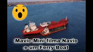 DRONE FILMA NAVIO E FERRY BOAT- SALVADOR-BA