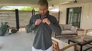 COOFANDY Mens Casual Button Down Shirt Untucked Long Sleeve Stretch Denim Dress Shirt