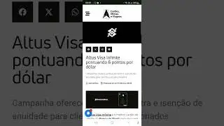 Altus Visa Infinite pontuando 6 pontos por d&oacute;lar🤔