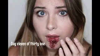 DAY ELEVEN OF THIRTY ONE: busted lip sfx makeup