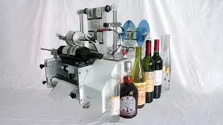 Semi automatic various kinds round bottles labeling MC syringes jars cans fire extinguisher 貼標機半自動