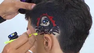 BLACK SKULL 💀 fiz CAVEIRA REALISTA no cabelo e NINGUEM ACREDITOU! 😱💀