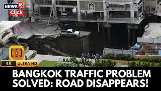 Bangkok: Massive Sinkhole Swallows Vehicles Near Bangkok Hospital Amid Subway Construction | 4K