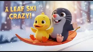 Leaf Ski Mayhem! 🐥❄️ Pip & Molly's Winter Dash!
