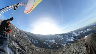Parapente - La Jasserie - Petit vol rando hivernal dans le Pilat ❄️🌲🤩 [Air Design SuSi 3]