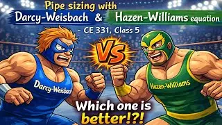 Pipe sizing with Darcy-Weisbach, Hazen-Williams equation - CE 331, Class 5 (23 Jan 2026)
