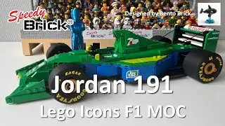 Lego F1 Icons 16th scale MOC. build and review of BentoBrick awesome 1991 Jordan 191 Formula One car