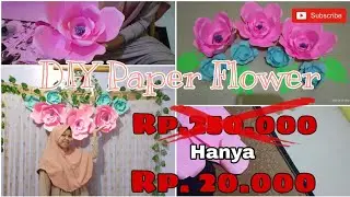 Cara membuat bunga kertas untuk backdrop tunangan | DIY Paper flower easy and simple