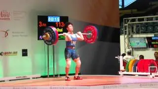 Hou Zhihui 113kg clean & jerk, 48kg BW - 2015 Junior Worlds runner-up