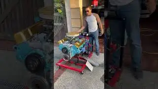1973 Pontiac 400 engine stand cold start