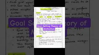 Goal Setting Theory of Motivation #management #TheoriesOfMotivation