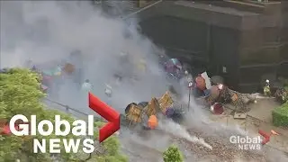 Hong Kong Polytechnic University campus burns as protesters, police clash