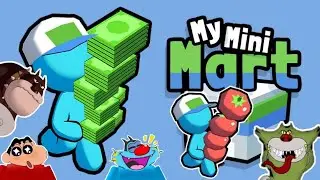 Oggy And Jack try to Max Level in My Mini Mart Game 🤪 With Bob And Shinchan 🤣 Oggy Game