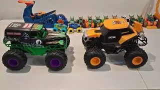 Monster Truck Madness! Unboxing Grave Digger and Digatron and Tiger Shark RC Trucks