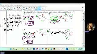 honors geom. 7.2 notes - Pythagorean theorem