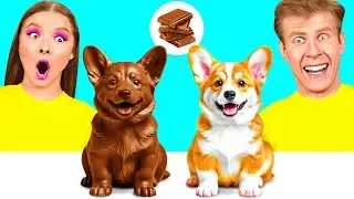 Echt Voedsel vs Chocoladevoedsel Uitdaging | Grappige Momenten