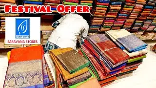 Porur Saravana Price Drop! Soft Silk Sarees at Shocking Discounts!😍Stain saree fancy saree art silk