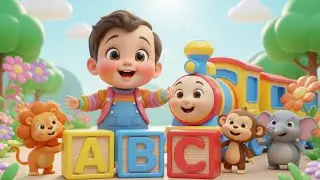 🚂🎵 Песенка про игрушечный поезд и алфавит для детей! | Веселая песенка для изучения фонетики и ал...