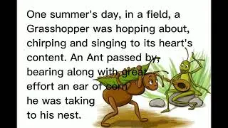 English storys for kids | #09 The ant and tge grasshopper | Learn English throught Stories |