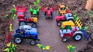 Farm Vehicles Toy Setup | Tractor, JCB, Auto Rickshaw & Mini Trucks Play Scene