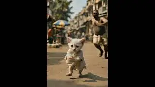 Kitten on the Run with Milk#tiktokanimation #foryoupage❤️❤️ #viralditiktok #TrendingUK