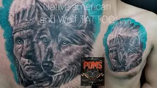 NATIVE AMERICAN X WOLF TATTOO /POMS TATTOO