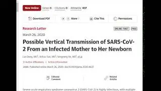 Possible Vertical Transmission of SARS CoV 2 From an Infected Mother to Her Newborn