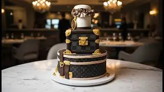 How to make a Louis Vuitton stacked Suitcase Cake. Pastel de Louis Vuitton.