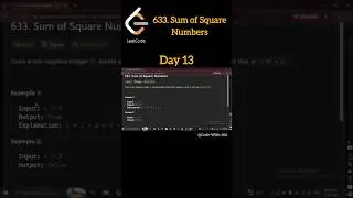 Day 13 💥| LeetCode Two Pointer in Tamil | 633. Sum of Square Numbers #leetcode #viralshorts #shorts