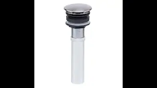 ALFI Brand AB9055-BN Brushed Nickel Solid Brass Pop Up Bathroom Sink Drain Without Overflow