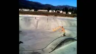 Fillmore Skate Park.  JBob jumps over his brother