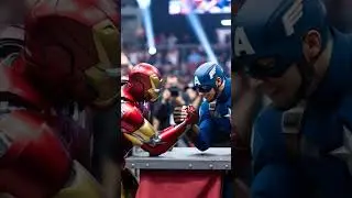 🔥 Iron Man vs Captain America Arm Wrestling Battle  Captain America Wins & Celebrates Victory#shorts