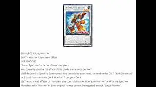 FINALLY! GOOD SYNCHRON SUPPORT - SCRAP SYNCHRON AND SCRAP WARRIOR ARE AWESOME + NEW 1 CARD COMBO