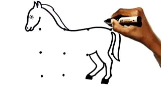 how to draw a horse with 6X2 dots I horse drawing 6X2 dots