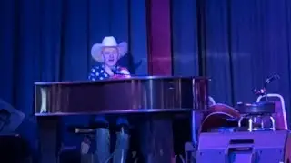 Singing &ldquo;Satisfied&rdquo; at The Texas Troubadour in Nashville, Tennessee yesterday on June 29, 2025