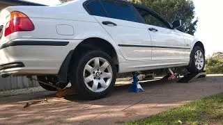 BMW E46 318i 2000 года выпуска - подъем на подставки.