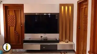 Modular TV Unit | Designer Grey & Wood Finish👍 i Build Interiors🏠