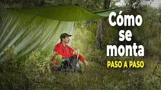 Cómo hacer un REFUGIO para la LLUVIA con un TARP o LONA [ASMR]