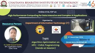Session 12: Algorithm Optimization on HPC - CUDA Programming (Hands on Sessions) - Dr. Vamsi (Sabbi)