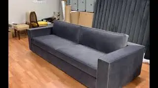 Grey Performance Velvet Maddox sofa in grey velvet